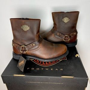 Brown NWT Harley Davidson mens moto western boots